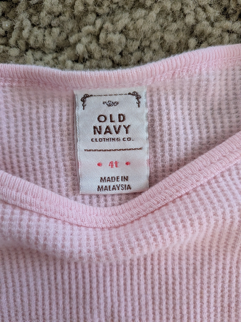 Old Navy Girls Pink Waffle-Knit Long Sleeve Top